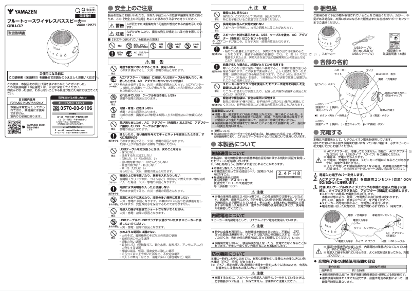 Page n°1 - Manuel utilisateur Yamazen QBU-02