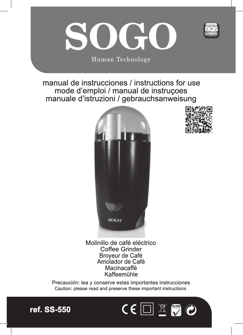 Image de la première page du manuel de l'appareil SS-550