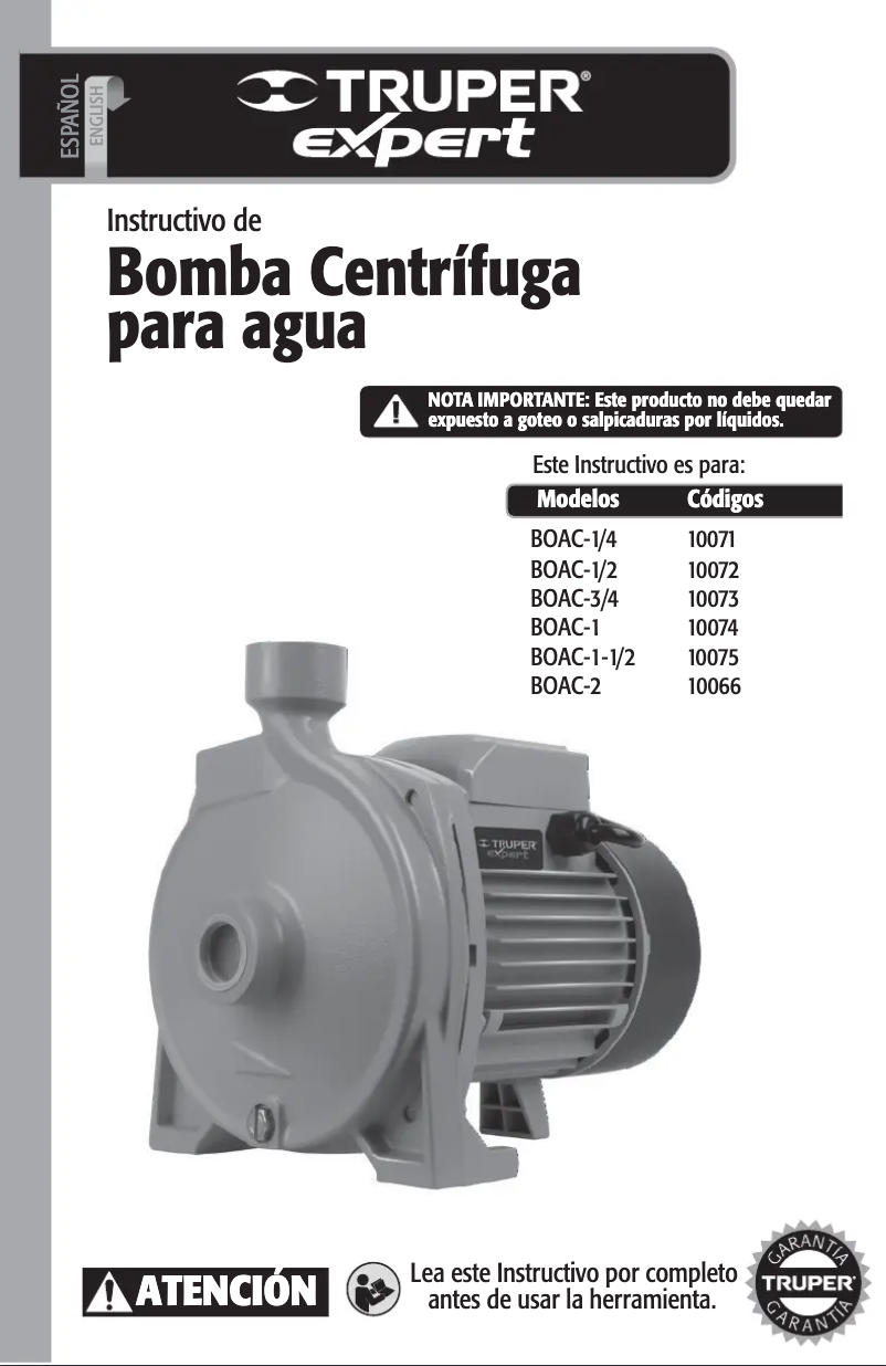 Page n°1 - Manuel utilisateur Truper BOAC-1-1/2
