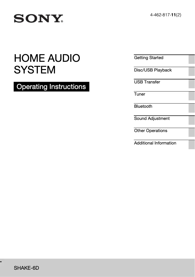 Page 1 de la notice Manuel utilisateur Sony SHAKE-6D