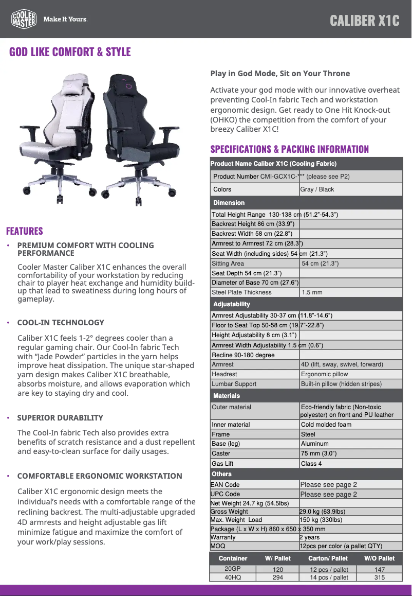 Page n°1 - Manuel utilisateur Cooler Master Caliber X1C