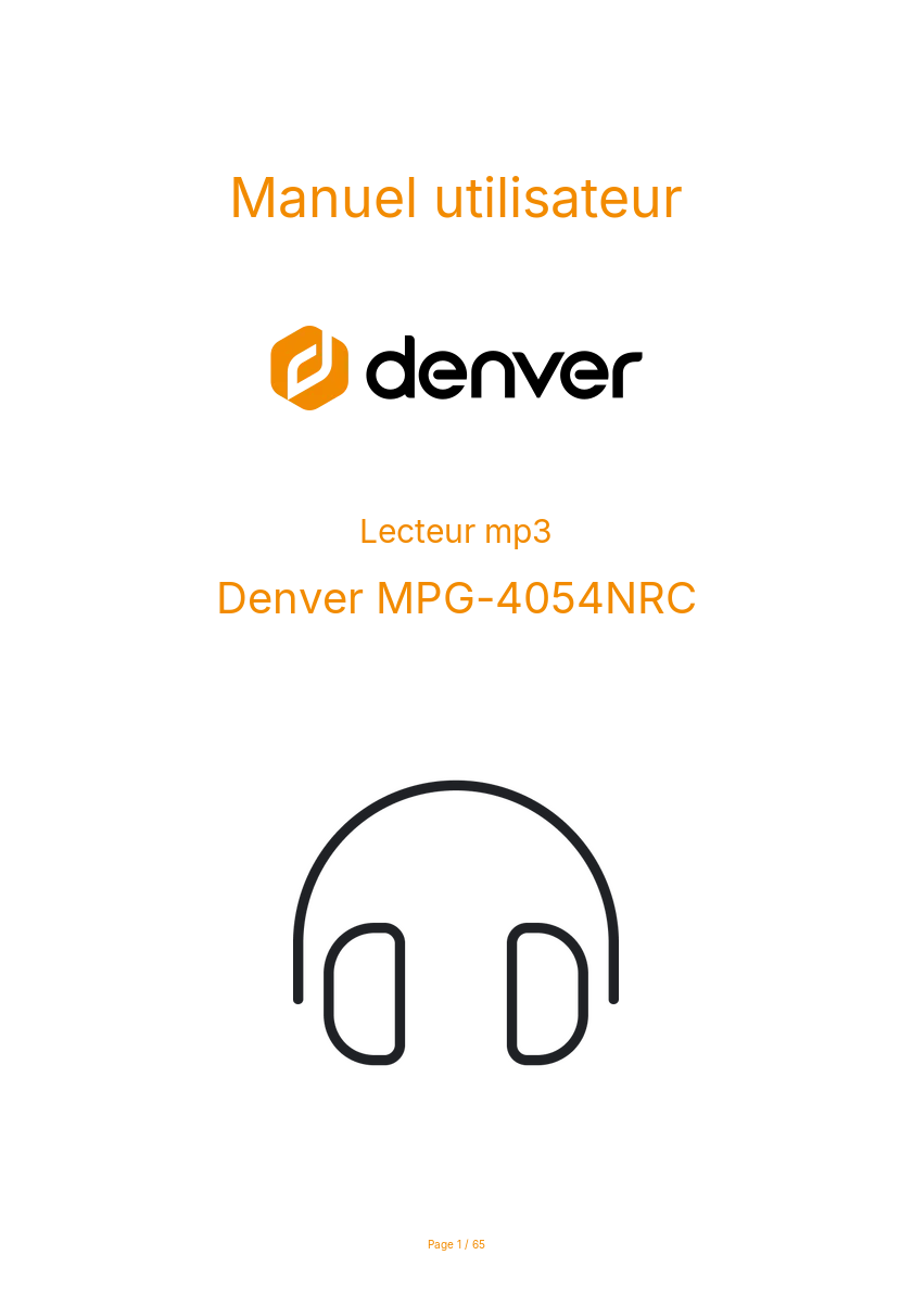 Image de la première page du manuel de l'appareil MPG-4054NRC