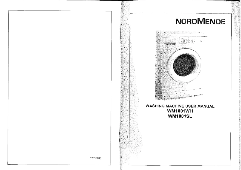 Page n°1 - Manuel utilisateur Nordmende WM 1001 SL