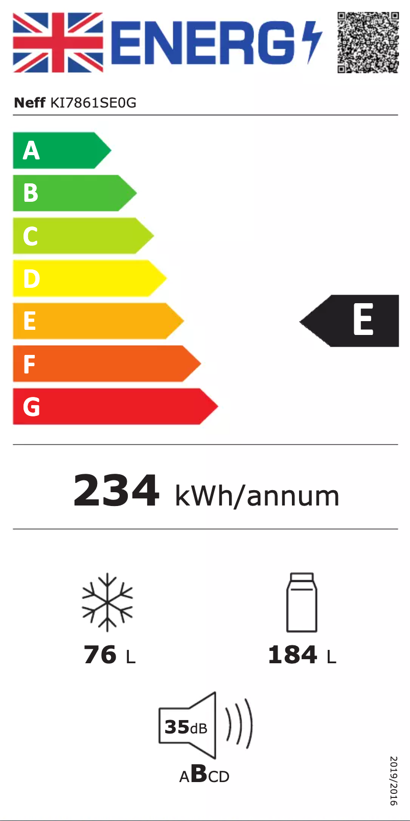 Page n°1 - Label énergétique Neff KI7861SE0G