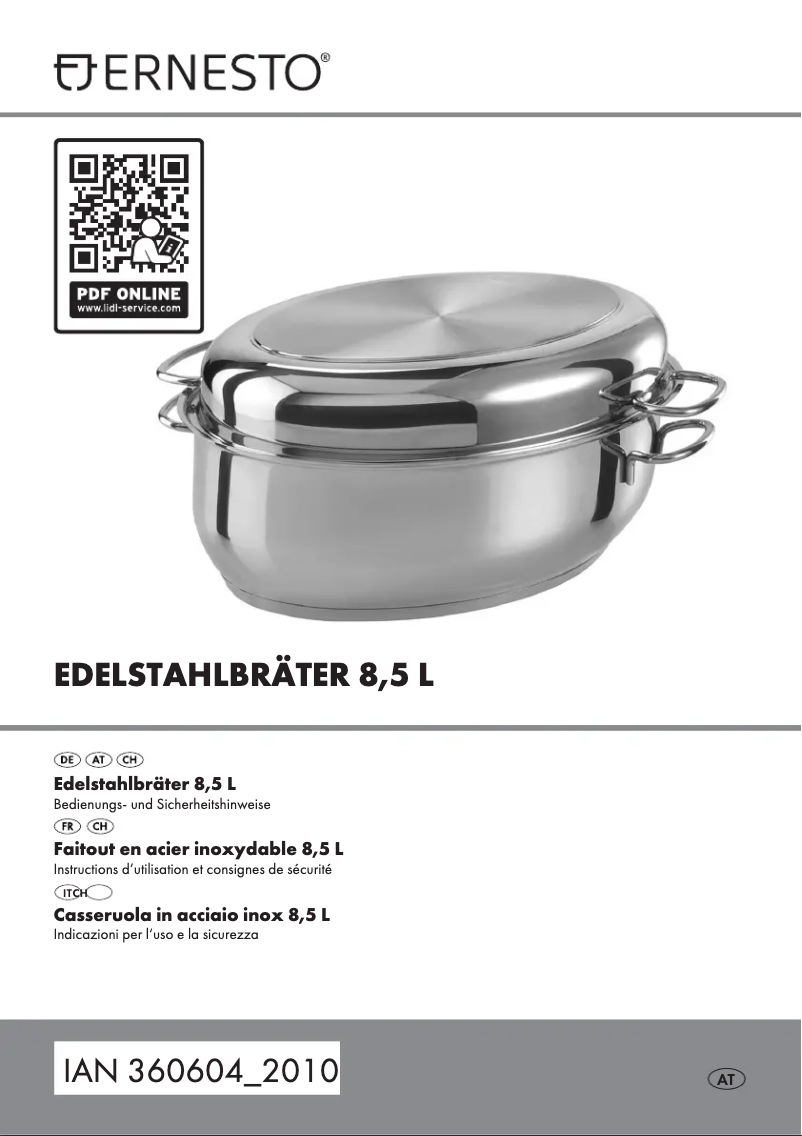 Page 1 de la notice Manuel utilisateur Ernesto IAN 360604