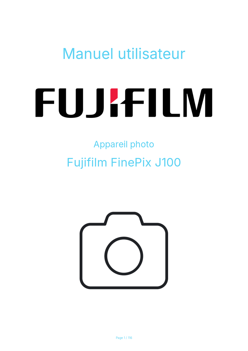 Page n°1 - Manuel utilisateur Fujifilm FinePix J100