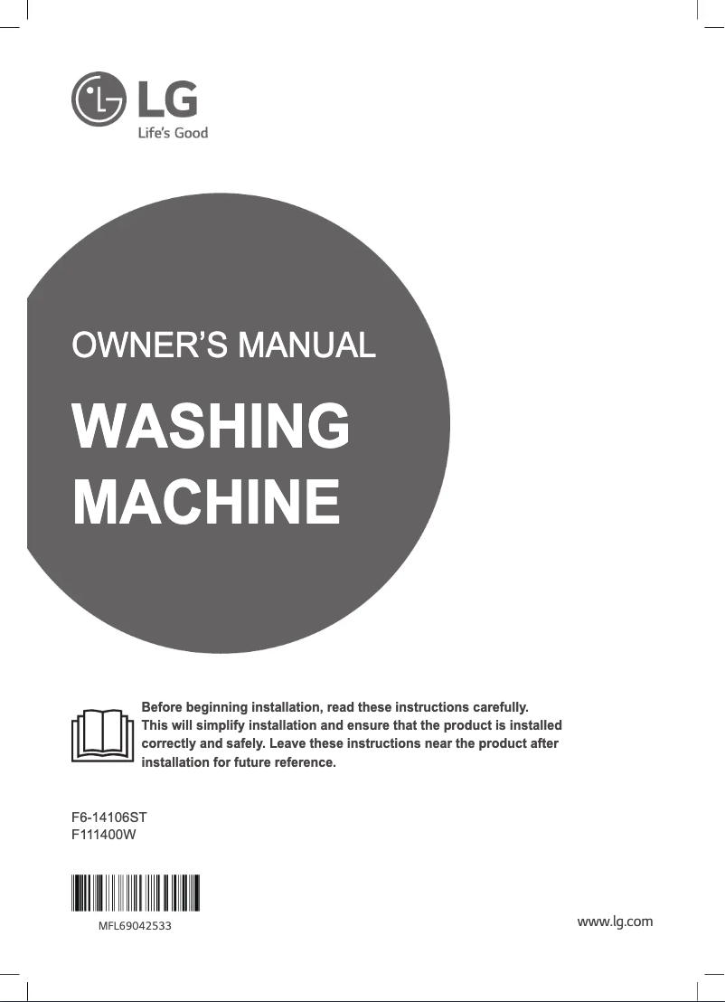 Page n°1 - Manuel utilisateur LG F6-14106ST