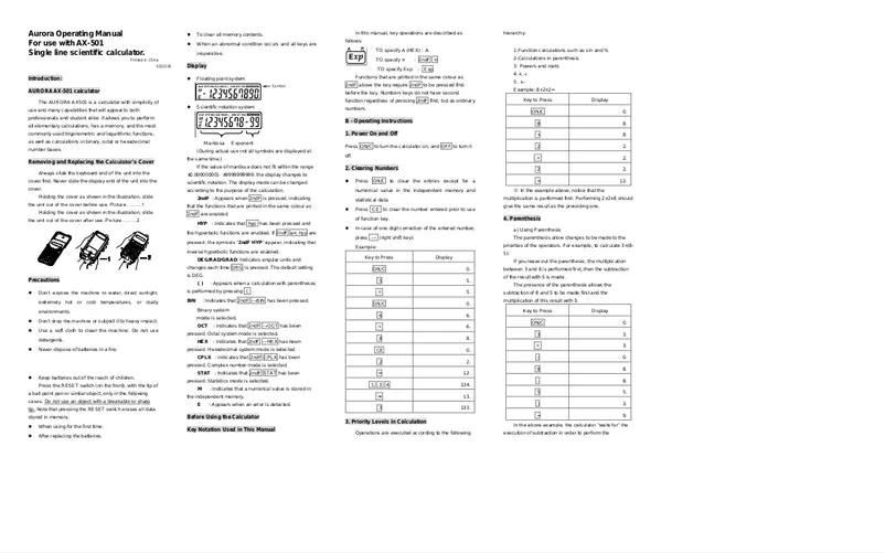 Página 1 del manual Manual de usuario Aurora AX-501