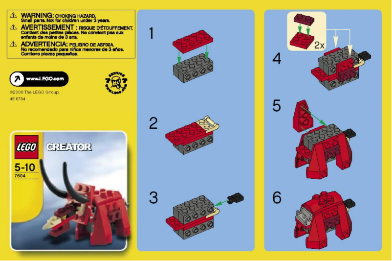 Page 1 de la notice Manuel utilisateur Lego Creator 7609