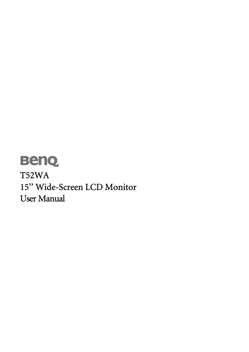 Page n°1 - Manuel utilisateur BenQ T52WA