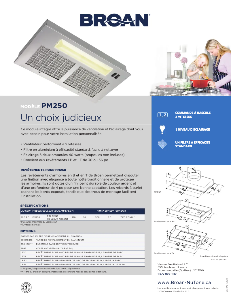Page n°1 - Brochure Broan PM250
