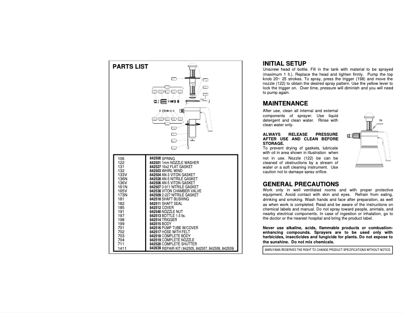Page n°1 - Manuel utilisateur Maruyama MX401