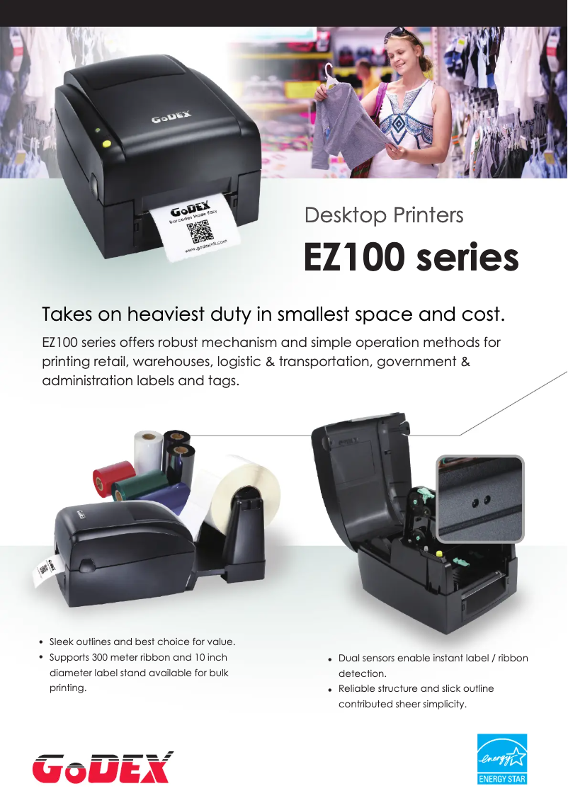 Página 1 del manual Folleto Godex EZ120