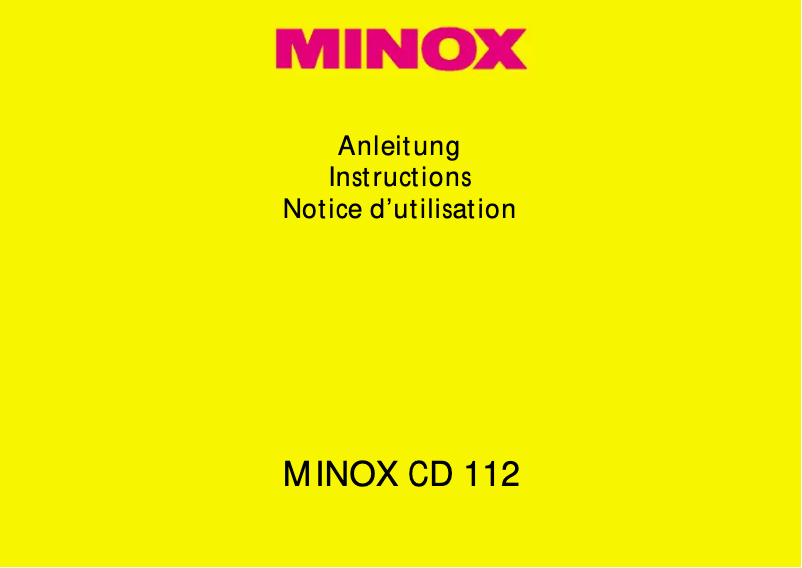 Page 1 de la notice Manuel utilisateur Minox CD 112