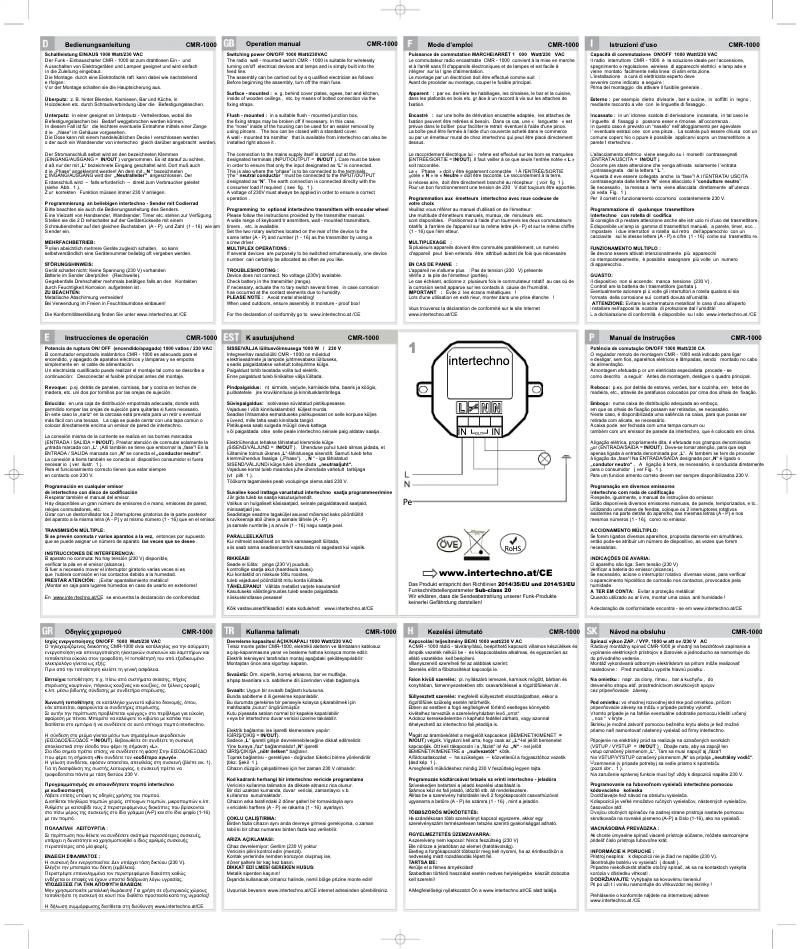 Imagen de la primera página del manual del dispositivo CMR-1000