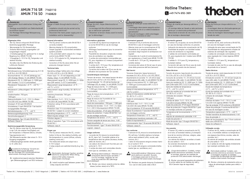 Page 1 de la notice Manuel utilisateur Theben AMUN 716 SR