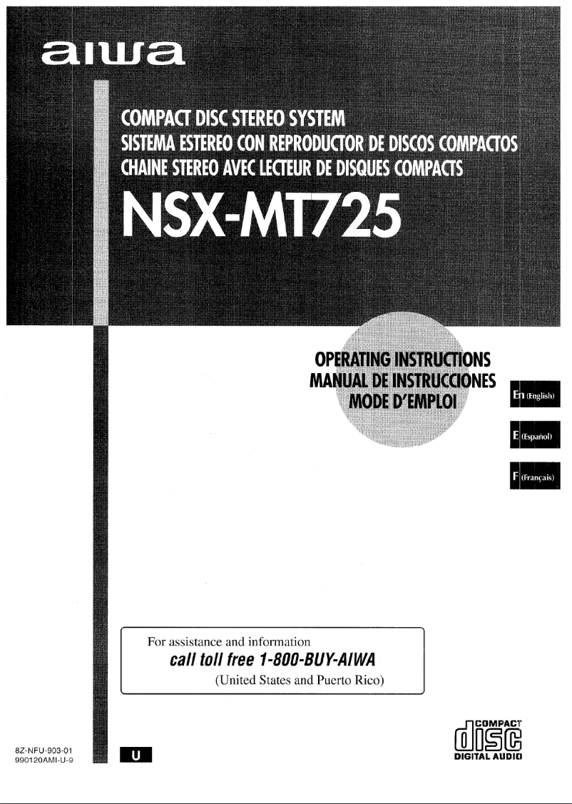 Página 1 del manual Manual de usuario Aiwa NSX-MT725