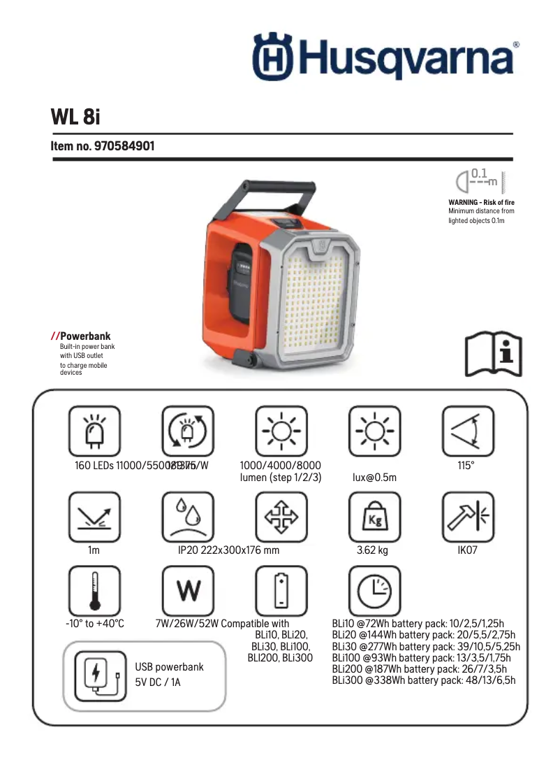 Page 1 of the manual User Manual Husqvarna WL 8i