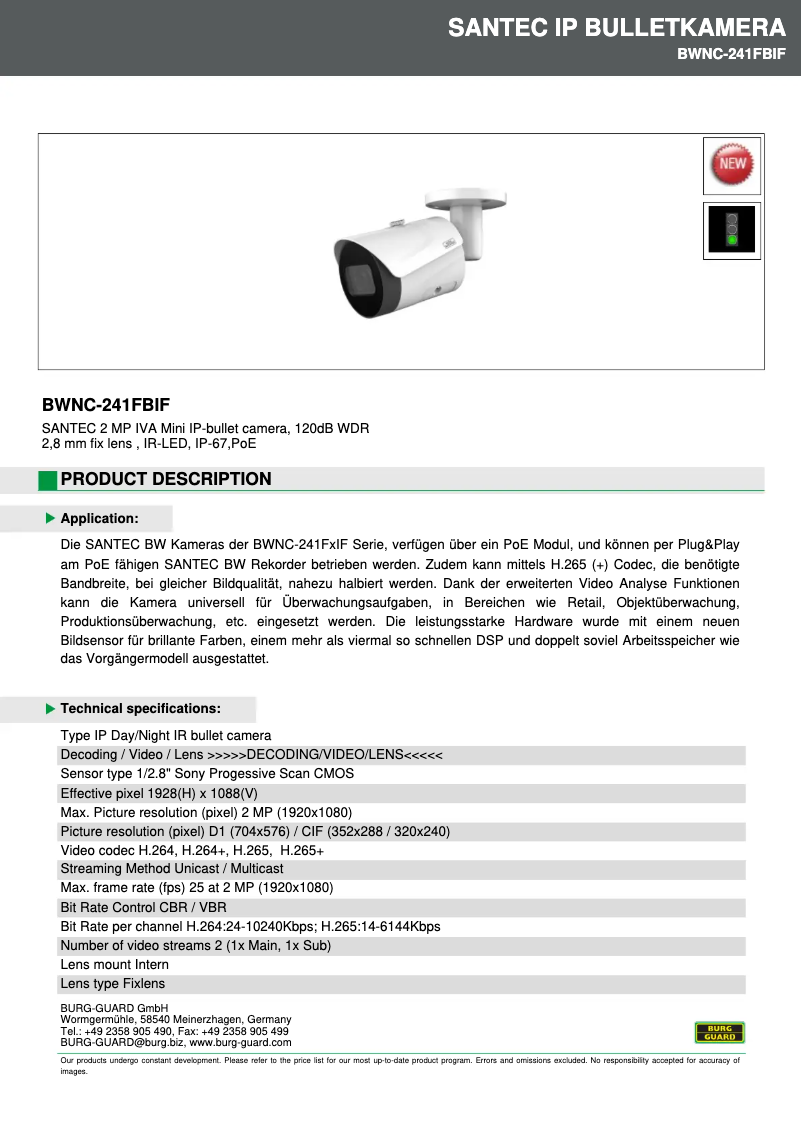 Image de la première page du manuel de l'appareil BWNC-241FBIF