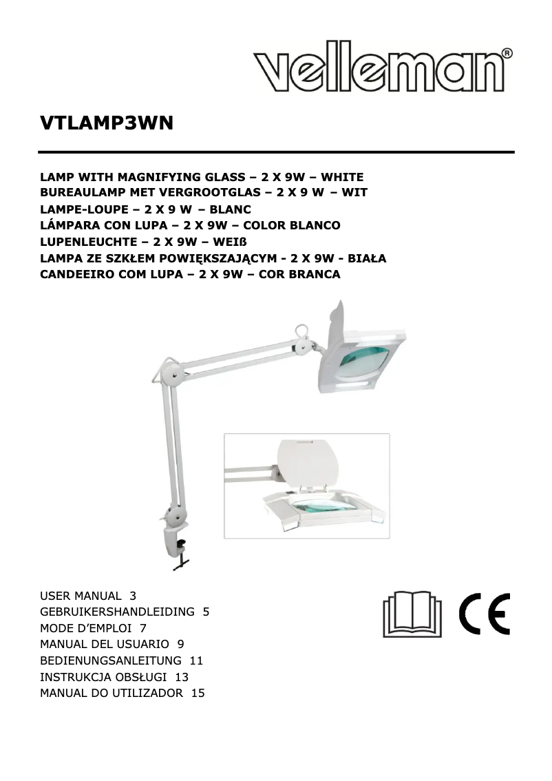 Page n°1 - Manuel utilisateur Velleman VTLAMP3WN