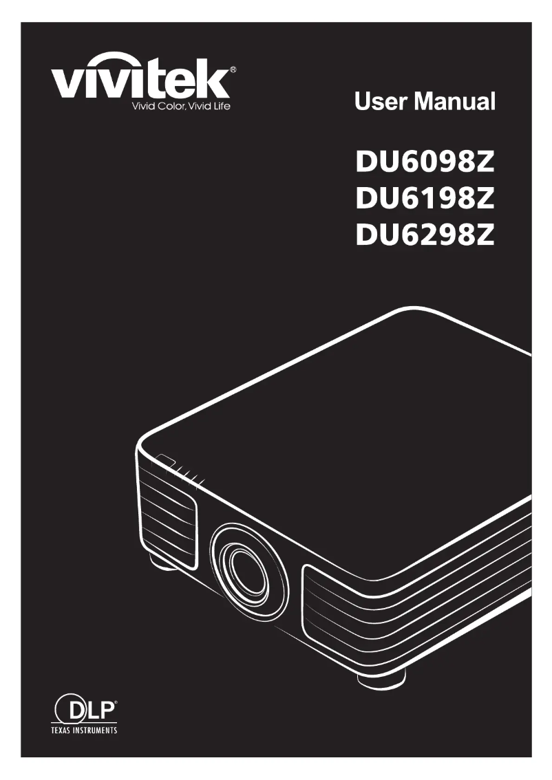 Page n°1 - Manuel utilisateur Vivitek DU6298Z