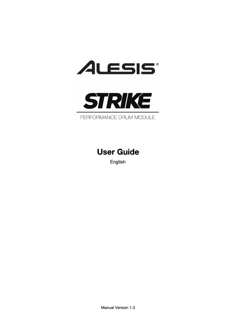 Page 1 de la notice Manuel utilisateur Alesis Strike Performance