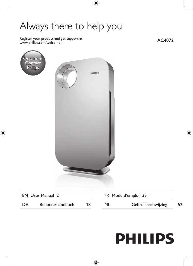 Imagen de la primera página del manual del dispositivo AC4072