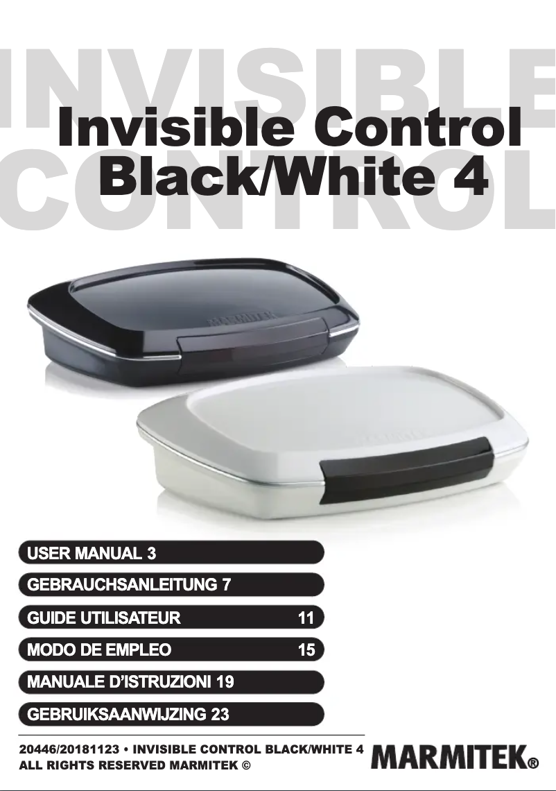 Page 1 de la notice Manuel utilisateur Marmitek Invisible Control Black 4