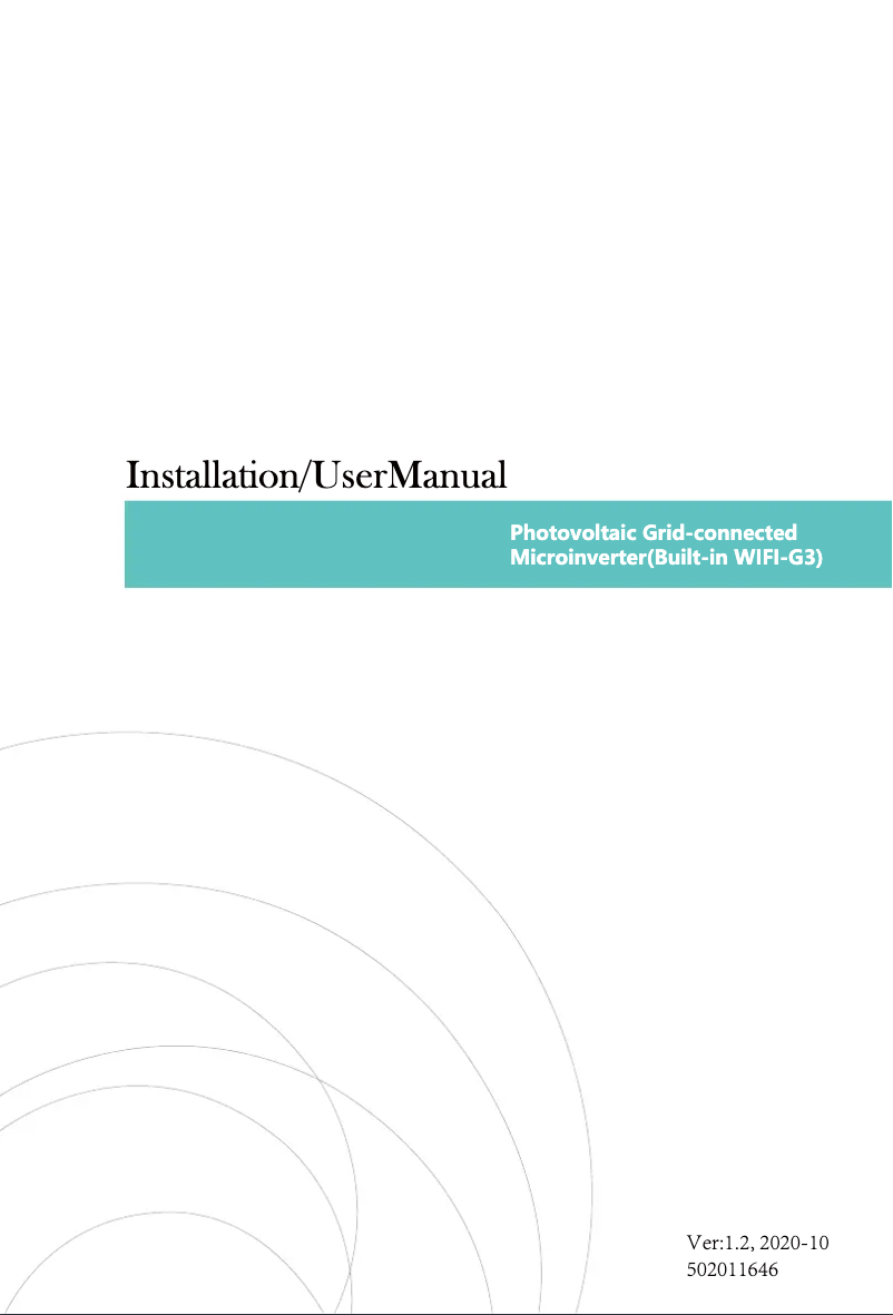 Page n°1 - Manuel utilisateur Deye SUN600G2-US-220