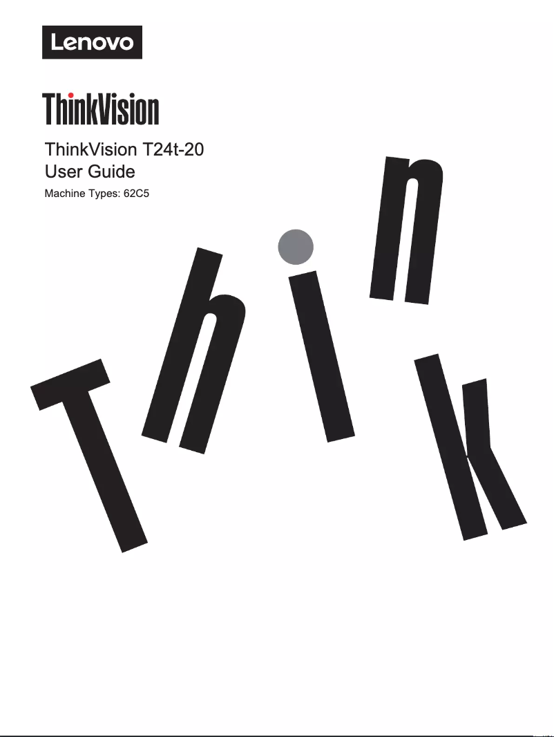 Page n°1 - Manuel utilisateur Lenovo ThinkVision T24t-20