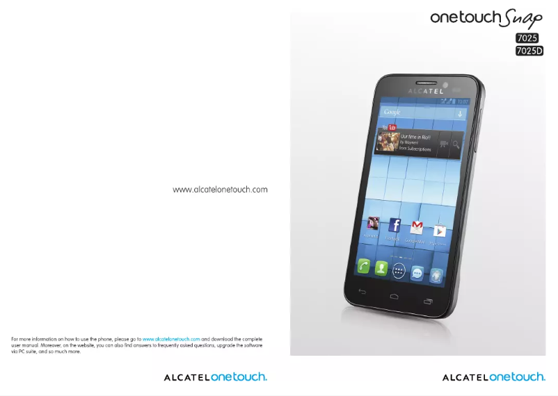 Page n°1 - Mode d'emploi Alcatel One Touch Snap 7025D