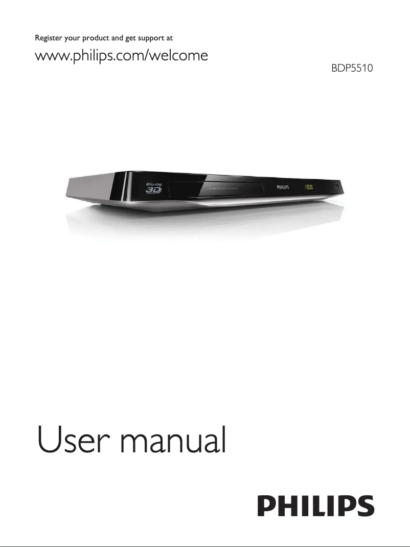 Page 1 de la notice Manuel utilisateur Philips BDP5510