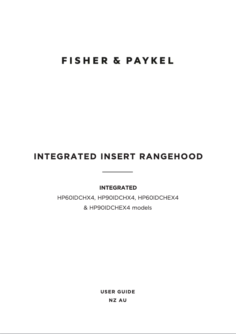 Page n°1 - Manuel utilisateur Fisher & Paykel HP60IDCHEX4