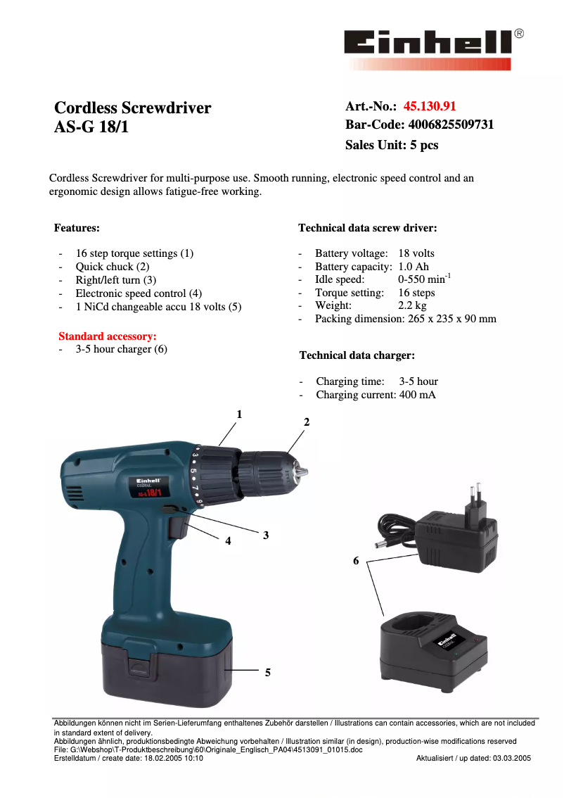 Página 1 del manual Manual de usuario Global AS-G 18/1