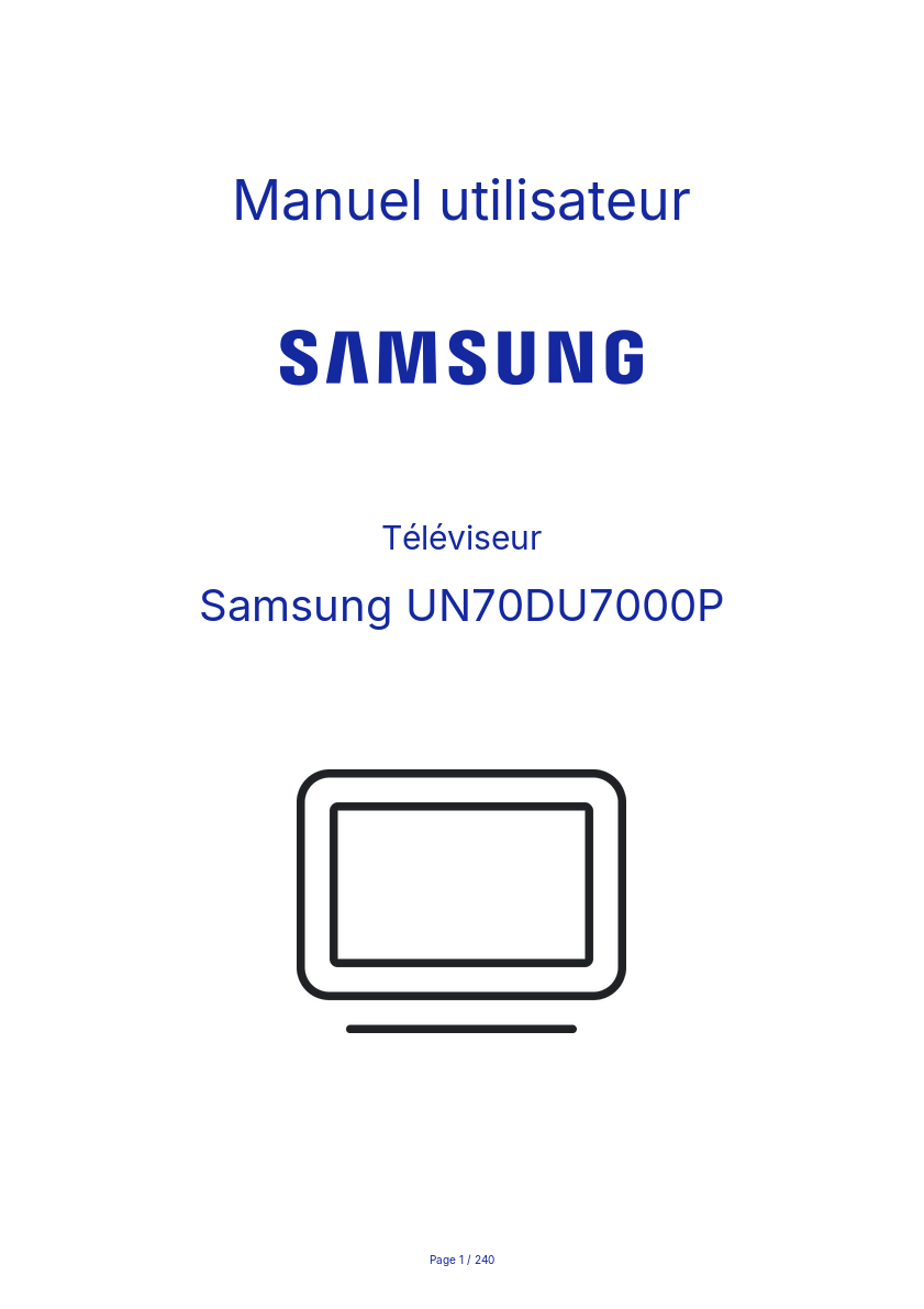 Page n°1 - Manuel utilisateur Samsung UN70DU7000P