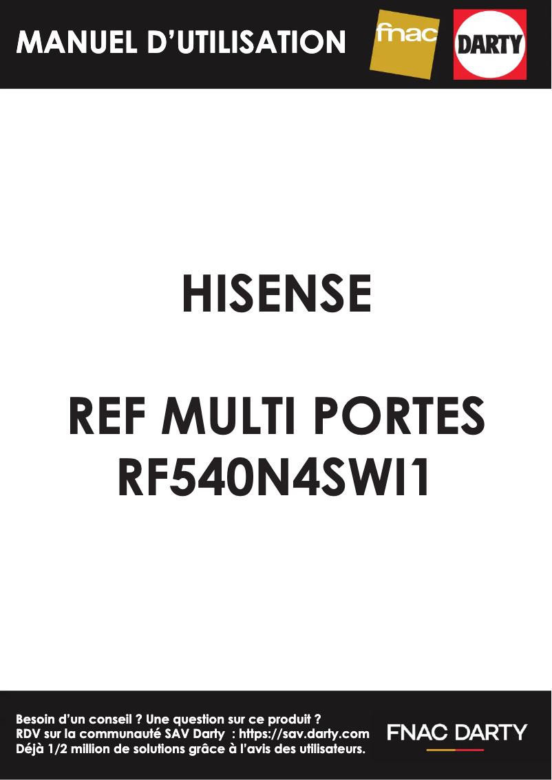 Page 1 de la notice Manuel utilisateur Hisense RF540N4SWI1