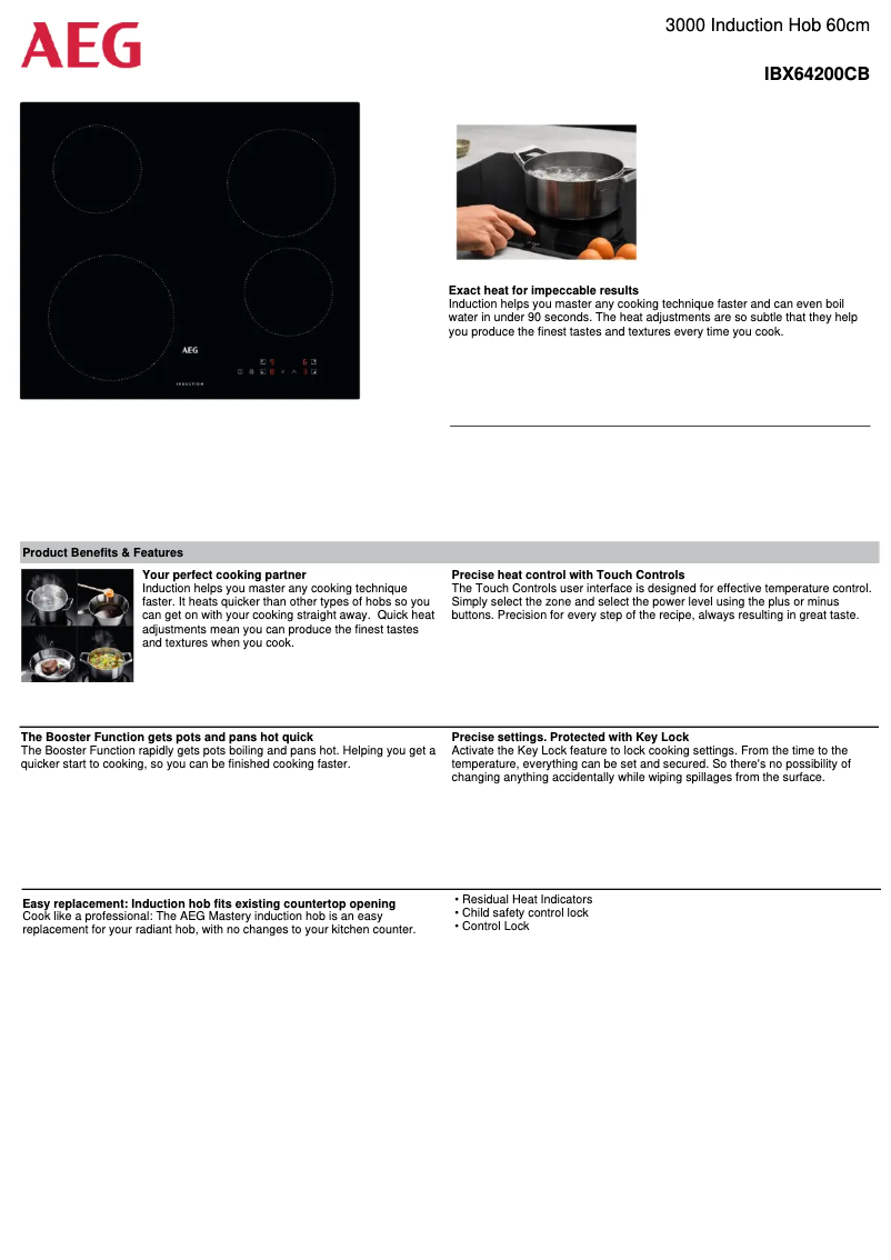 Página 1 del manual Ficha técnica AEG IBX64200CB