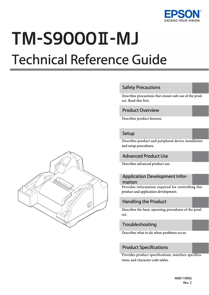 Page 1 de la notice Manuel utilisateur Epson TM-S9000II