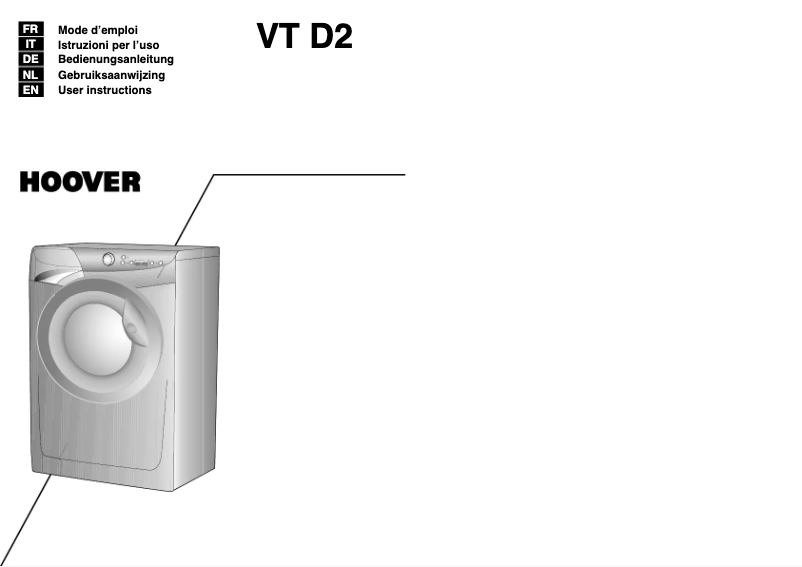Página 1 del manual Manual de usuario Hoover VT 1014 D22