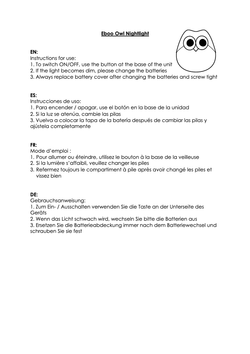 Page 1 de la notice Manuel utilisateur TensCare Eboo