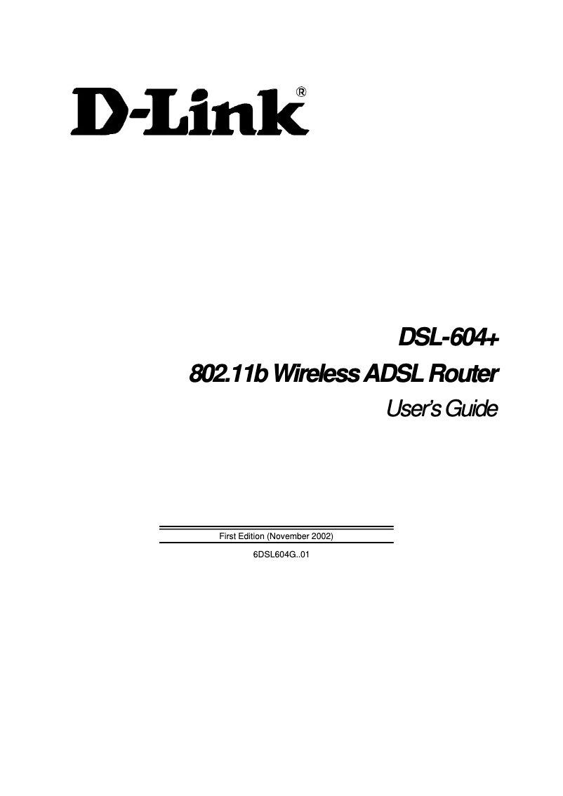 Image de la première page du manuel de l'appareil DSL-604+