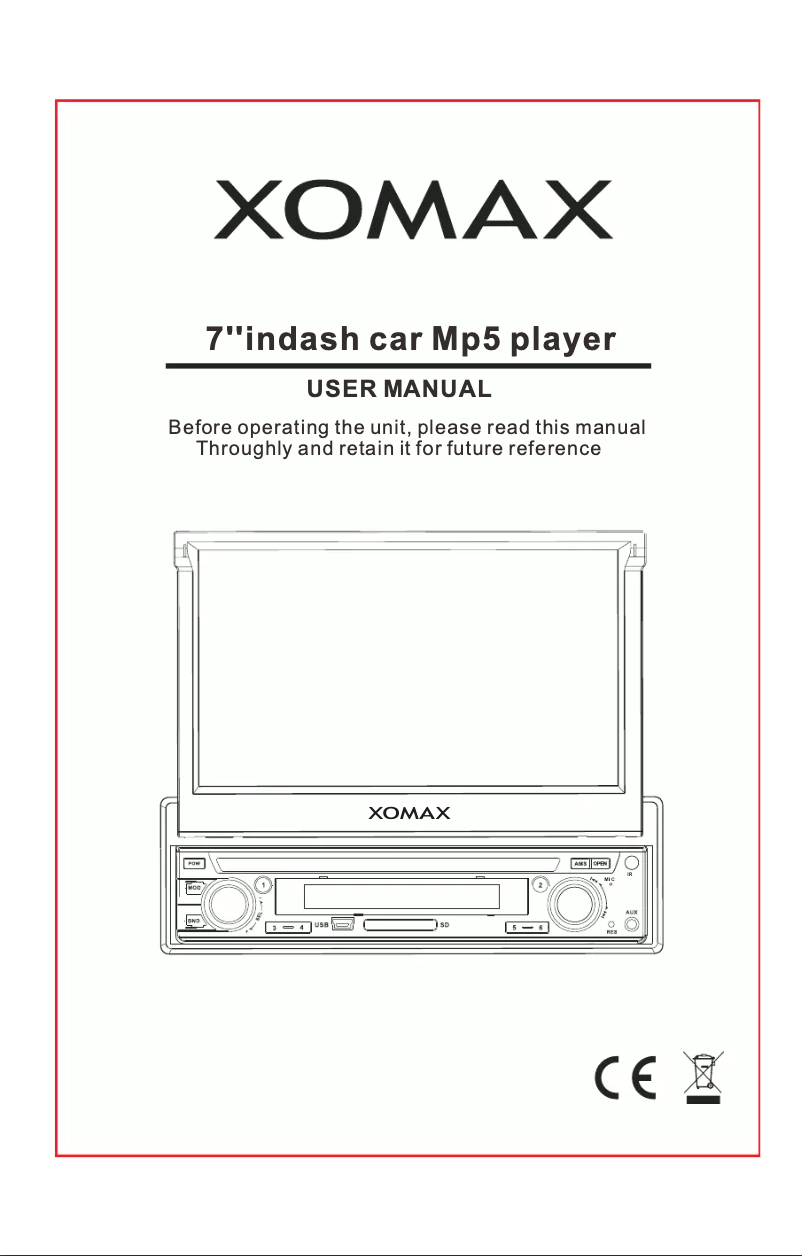 Page 1 de la notice Manuel utilisateur Xomax XM-VRSU743BT
