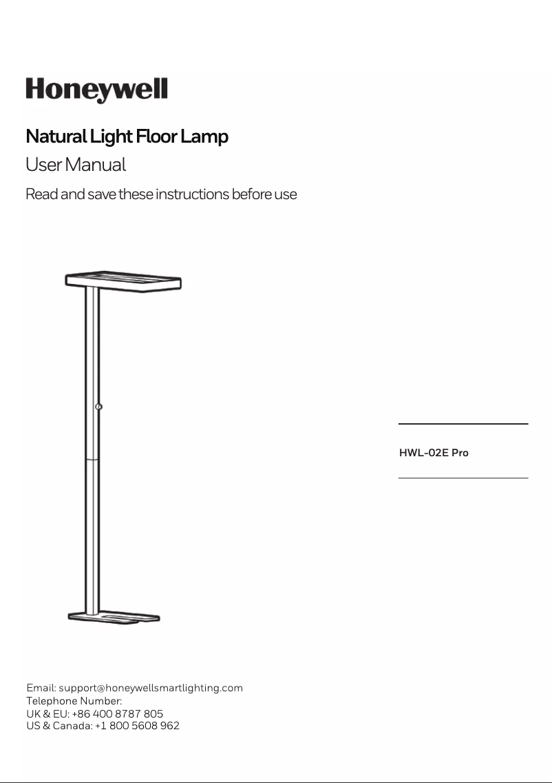 Page 1 de la notice Manuel utilisateur Honeywell HWL-02E Pro