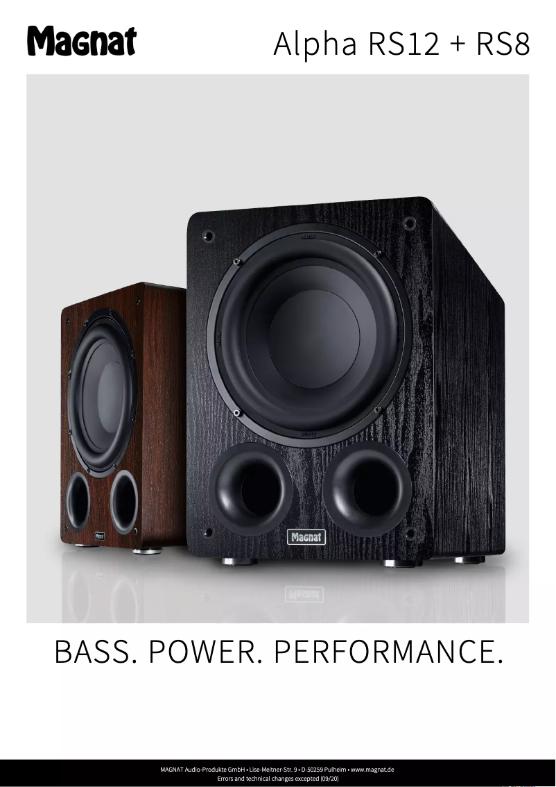 Página 1 del manual Ficha técnica Magnat Alpha RS8