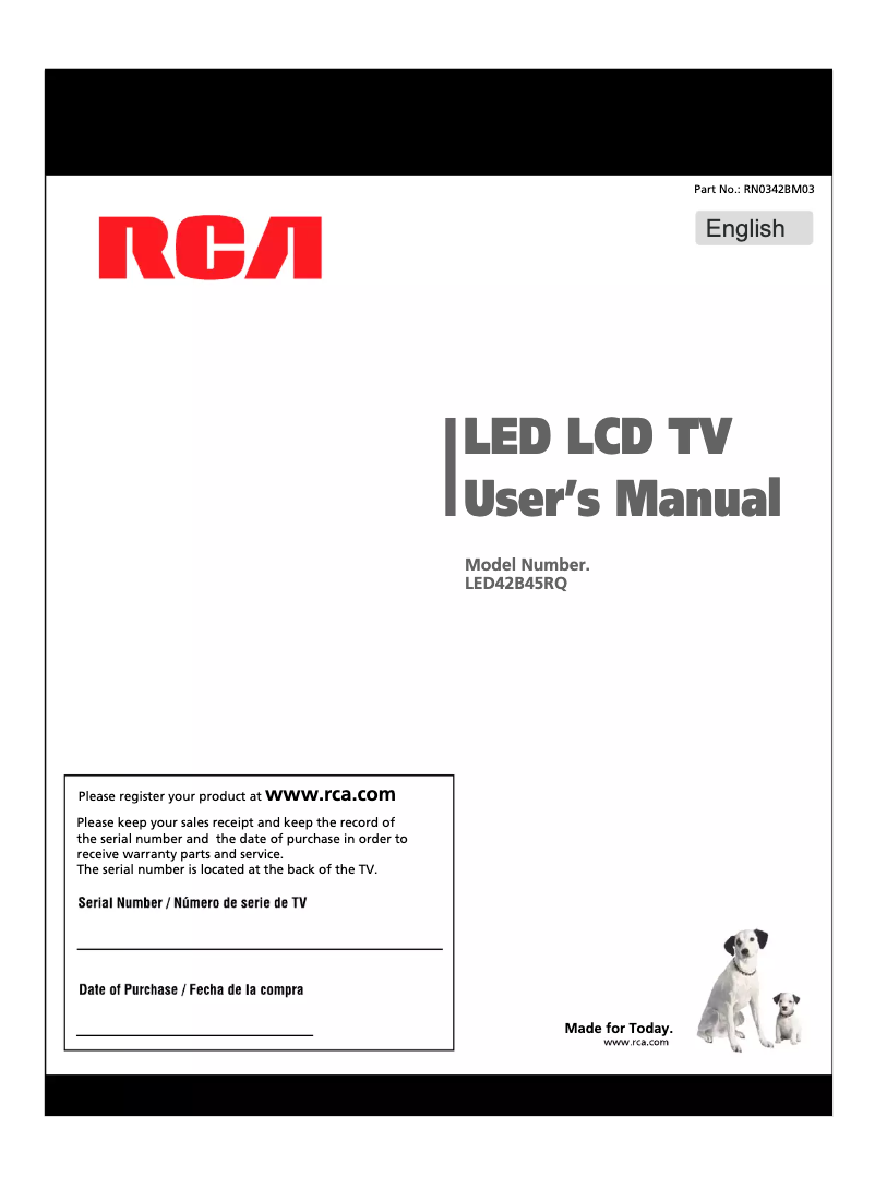 Page 1 de la notice Manuel utilisateur RCA LED42B45RQ