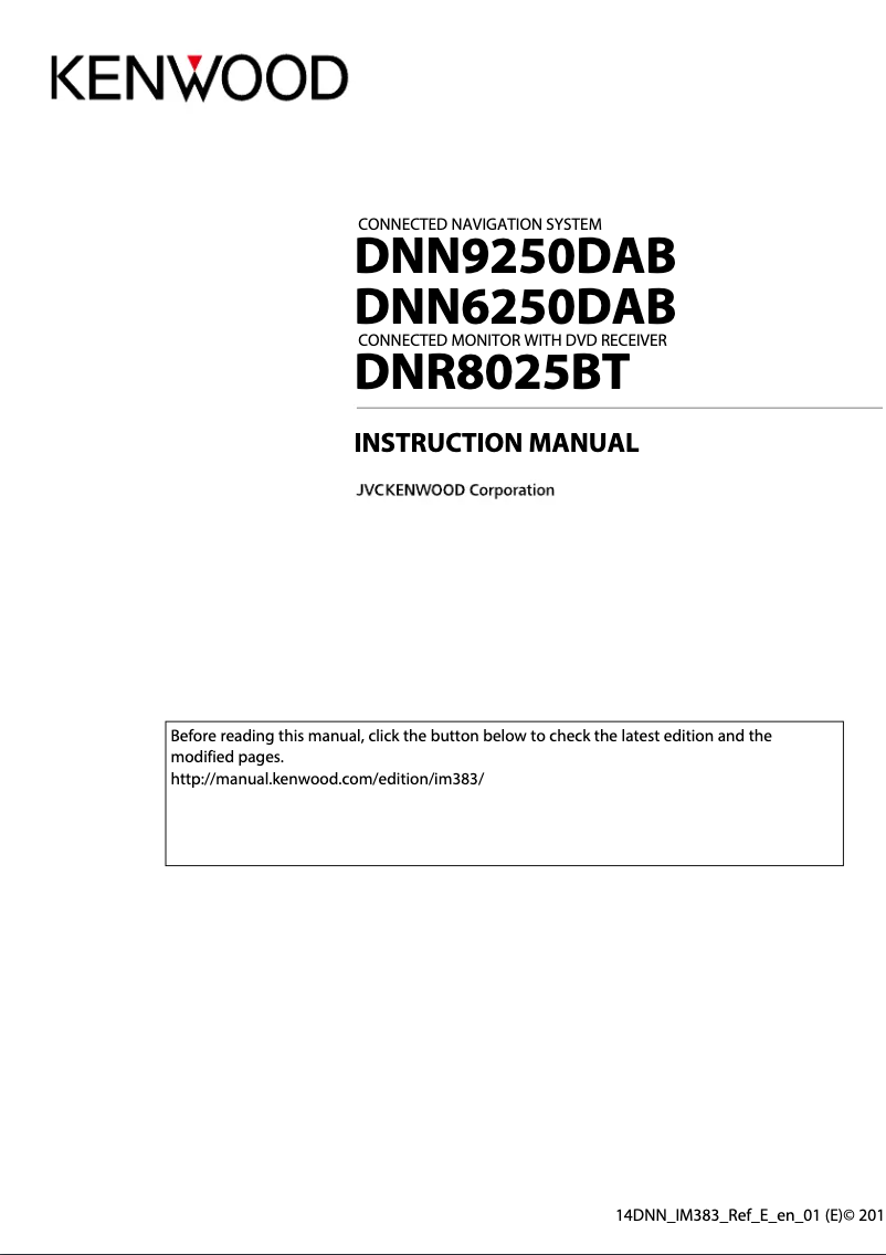 Image de la première page du manuel de l'appareil DNR8025BT