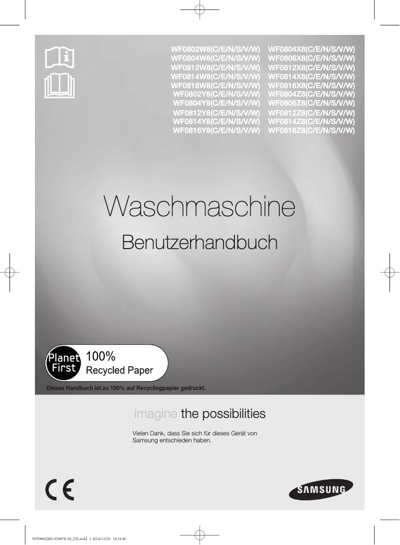 Page 1 de la notice Manuel utilisateur Samsung WF0806Z8W/XEN