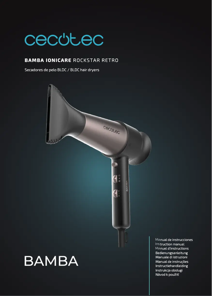 Image de la première page du manuel de l'appareil Bamba IoniCare RockStar Retro