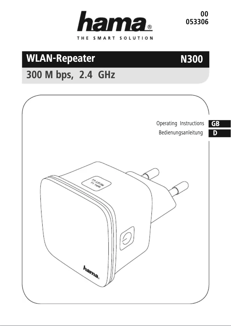 Page 1 de la notice Manuel utilisateur Hama WLAN-Repeater N300