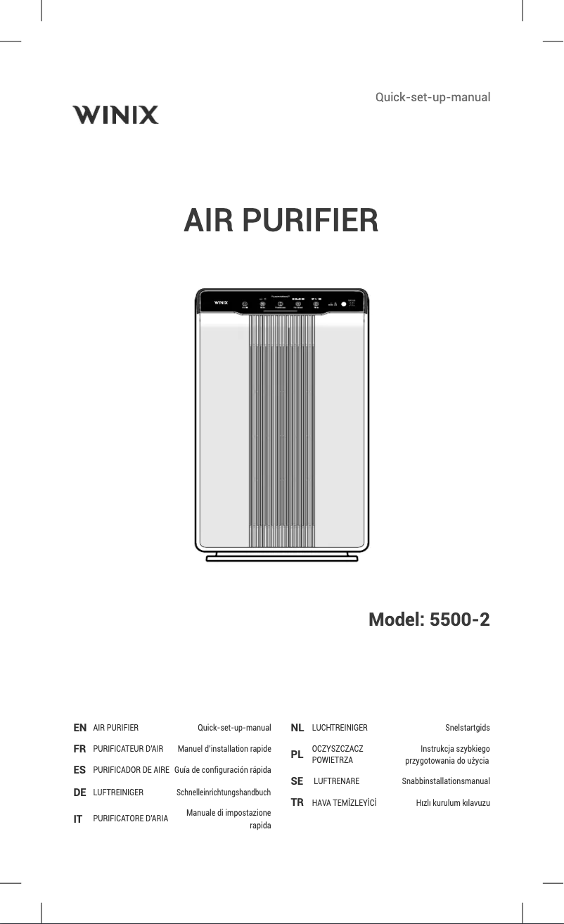 Page n°1 - Manuel utilisateur Winix 5500-2